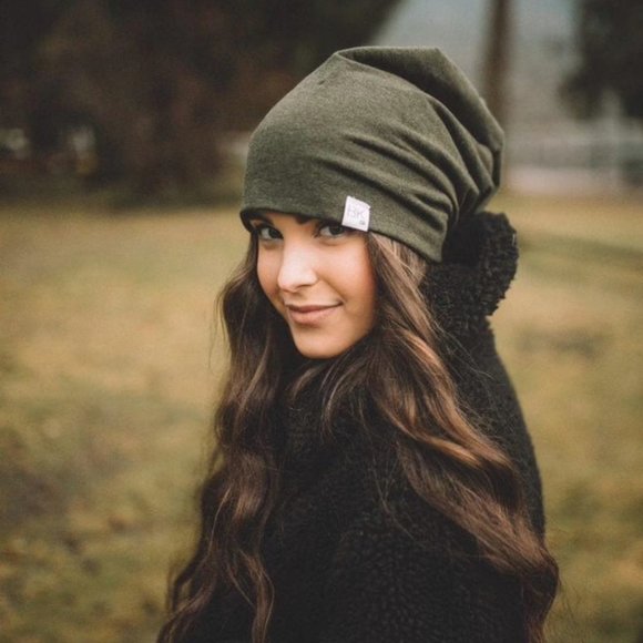 Forest Green Bamboo Slouch Beanie | Chemo Hat | Cancer Cap
